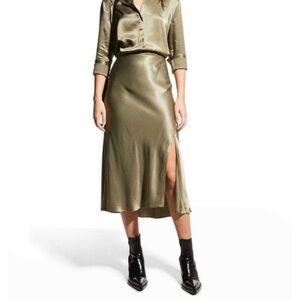 Rails Maya Satin Midi Skirt olive green